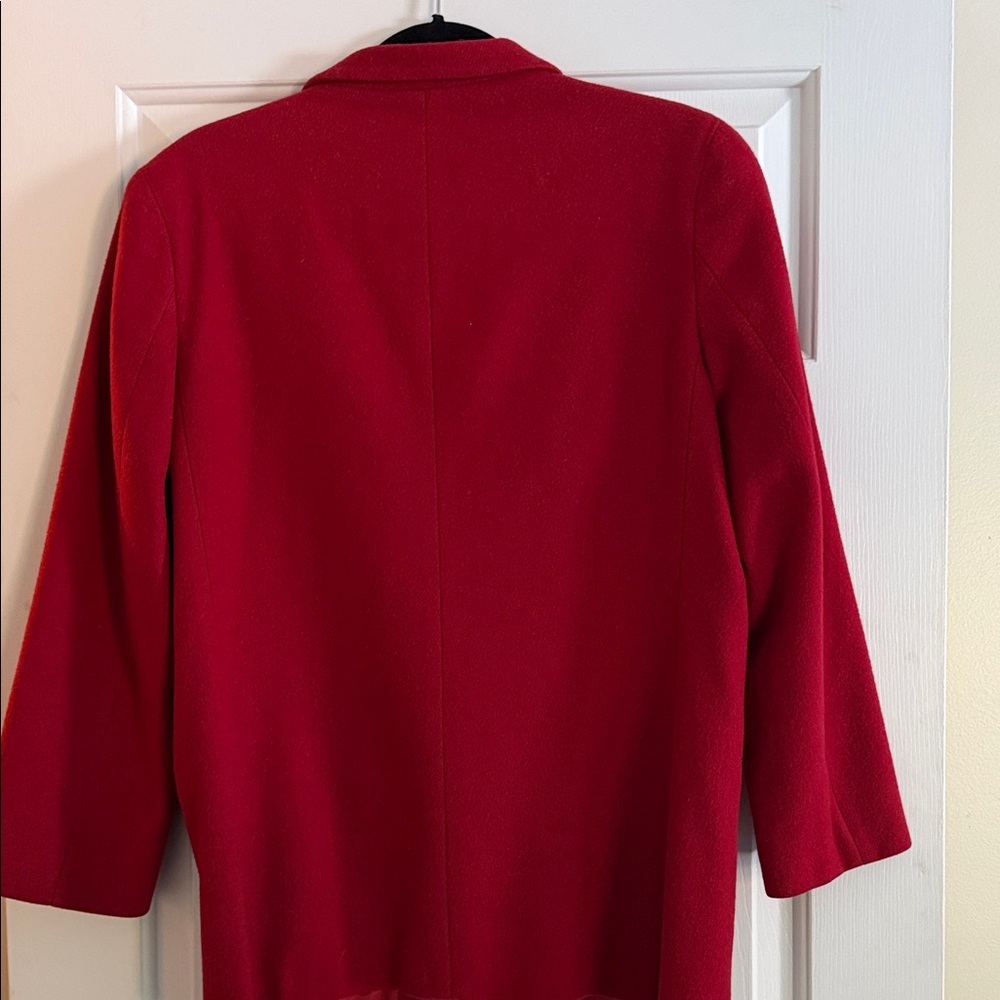 L.L. Bean Women's Wool & cashmere Red Blazer size 14P - Picture 3 of 5
